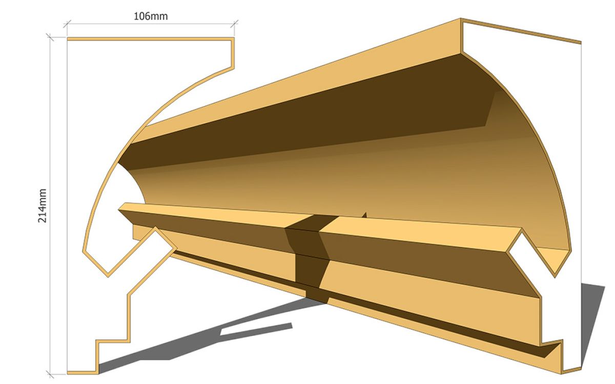 Дизайнерски профил от стиропор за скрито осветление